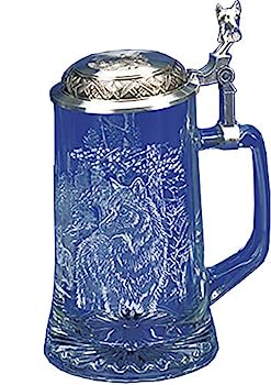 【中古】【輸入品・未使用】James Meger Glass Timber Wolf Stein German Beer Glass Stein|スカイマーケットプラス