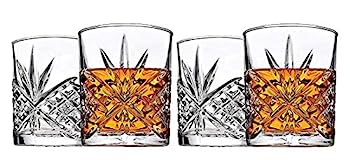 【中古】【輸入品・未使用】(Set of 4 Dof Glasses 8 oz.) - James Scott Double Old Fashioned Crystal Drinking Glasses Set, Irish Cut Design - Set of 4-240ml