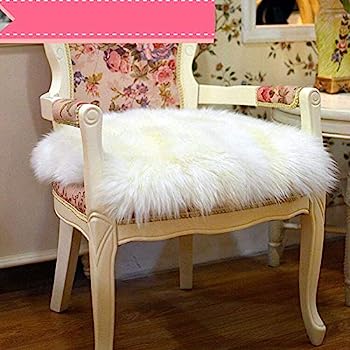 【中古】【輸入品・未使用】ukelerシープスキンエリアラグ 18''×18'' ホワイト