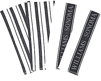 【中古】【輸入品・未使用】williams-sonomaクラシックストライプタオルセット&ロゴタオルセット???4パック 30" x 20" ブラック|スカイマーケットプラス