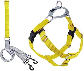 【中古】【輸入品・未使用】2 HOUNDS DESIGN 2ハウンドデザイン 犬用 ハーネス 引っ張り防止 リード付き (XLサイズ, イエロー/シルバー)