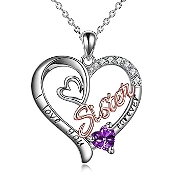 【中古】【輸入品・未使用】POTOPYY Sister ペンダント スターリングシルバー I Love You Forever ネックレス 誕生石ペンダント ジュエリー 女性用 姉妹 友達 誕生日プレゼ