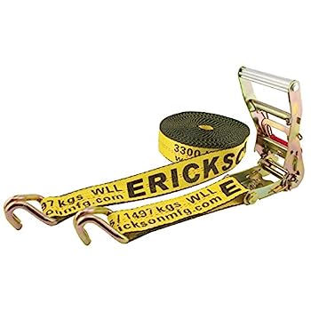 【中古】【輸入品・未使用】Erickson 58541 Yellow 5.1cm X 12m Ratchet Strap Tie-down With J Hooks New｜スカイマーケットプラス