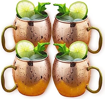 【中古】【インポート品・未当て嵌める】Estilo Handcrafted Solid Copper Moscow Mule Mugs, 20-ounce - Set of 4 by Estilo
