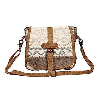 【中古】【輸入品・未使用】Myra Bagパターン Flapover アップサイクル キャンバス&カウハイド、ブラウン、サイズ フリーサイズ 7|スカイマーケットプラス