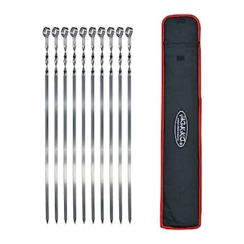 【中古】【輸入品・未使用】Hakka ステンレススチール バーベキュー串 23インチ 高耐久 大型 ワイドグリル 再利用可能 カボブスティック 滑り止めリングハンドル付き 10本セ｜スカイマーケットプラス 21,094円