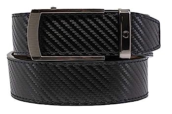 【中古】【インポート品・未当て嵌める】Nexbelt Vetica カーボンブラックラチェットゴルフベルト 無光沢Ｎｉバックル付き添い人