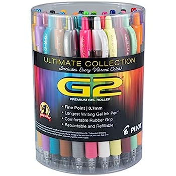 【中古】【インポート品・未当て嵌める】PILOT G2 割り増し金 アルティメットコレクション 詰め替え能力のある 書き込み式 ローリングボールゲルペン 細字 アソートカラーインク 36本容器に並べる 溜め桶 (