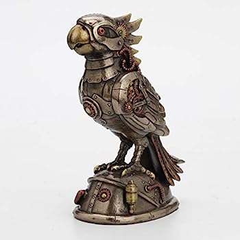 【中古】【輸入品・未使用】Veronese Design 7 1/2インチ スチームパンク オカメインコ オウム キャスト樹脂 アンティークブロンズ仕上げ 像 ホームインテリア