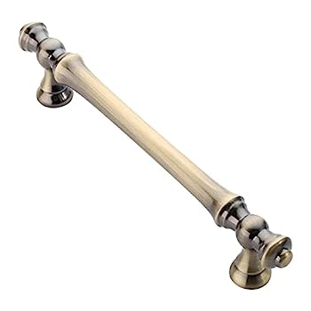 【中古】【輸入品・未使用】Alzassbg AL3085AB つや消しアンティーク真鍮、5インチ(128mm)穴センターキャビネットハードウェア ストレート引き出しハンドルプル 10個パック