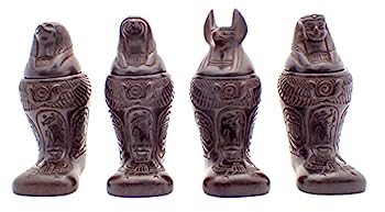 【中古】【輸入品・未使用】Discoveries Egyptian Imports ? 脚付きキャノピージャー ブラックマット ? 4 インチ ? エジプト製｜スカイマーケットプラス