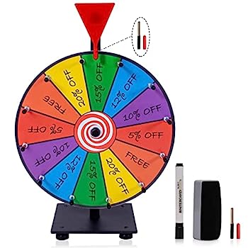 【中古】【輸入品・未使用】Hooomyai 12インチ 高耐久 スピニングホイール 12スロット カラー卓上賞品ホイールスピナー スタンド付き ホワイトボードマーカー 消しゴム付き