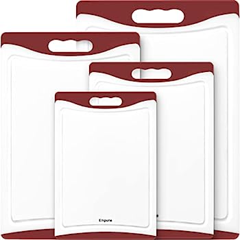 【中古】【輸入品・未使用】特大まな板 プラスチックまな板 キッチン用まな板 (4枚セット) まな板セット 食洗機 ジュース溝付き 握りやすいハンドル レッド 空色｜スカイマーケットプラス