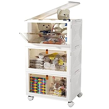 【中古】【輸入品・未使用】23クォート プラスチック収納容器 オーガナイザー 3段 積み重ね可能 収納用 蓋付き収納ボックス 収納コンテナ オーガナイザー 寝室 リビングルー｜スカイマーケットプラス