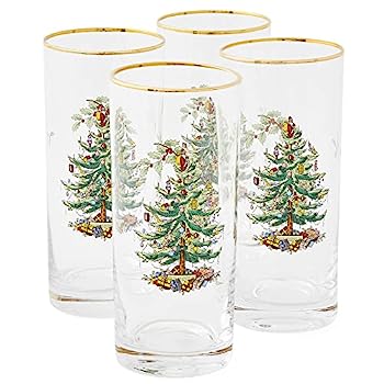 【中古】【輸入品・未使用】Spode Christmas Tree Hiball Glasses, Set of 4 by Spode