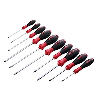 【中古】【輸入品・未使用】Wiha グリップドライバーセット ソフトフィニッシュ マイナス3.0-6.5 プラス0-2 スクエアナンバー1-3 10本セット 30290｜スカイマーケットプラス