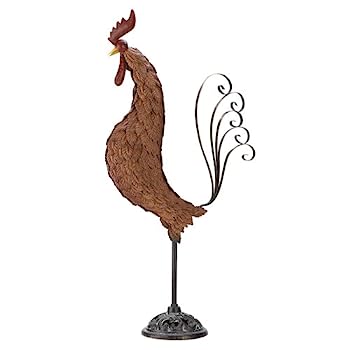 【中古】【輸入品・未使用】Gifts & DecorメタルRooster Wrought Ironアウトドア庭庭園Statue