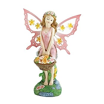 【中古】【輸入品・未使用】Pink Fairy Solar Garden Statue