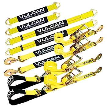 【中古】【輸入品・未使用】VULCAN アルティメットアクスルタイダウンキット クラシックイエロー 22インチアクスルストラップ2個 36インチアクスルストラップ2個 96インチス