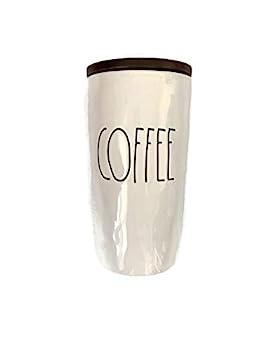 【中古】【輸入品・未使用】Rae Dunn Lサイズ コーヒーキャニスター セラミック製 木製蓋付き レア品