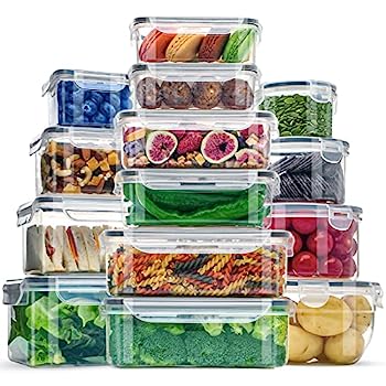 【中古】【輸入品・未使用】28個 食品保存容器 蓋付き 特大冷凍庫容器 食品用 BPAフリー 肉 果物 野菜 プラスチック容器 蓋付き 保存容器 気密 漏れ防止 食品容器 キッチン