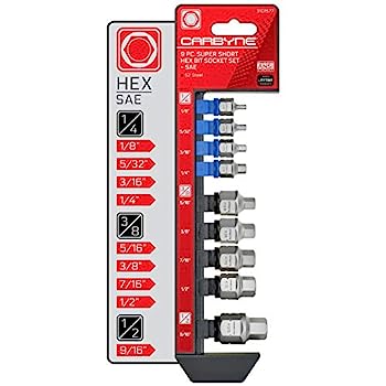 【中古】【輸入品・未使用】CARBYNE スーパーショートヘックス(アレン) ビットソケットセット - 9個 - SAE 1/8インチから9/16インチ | S-2スチール ? 米国に拠点を置くファ｜スカイマーケットプラス