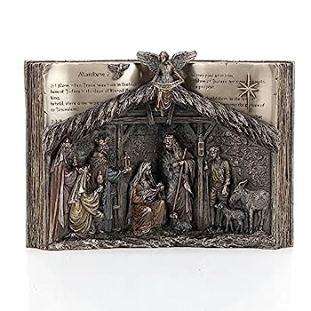 【中古】【輸入品・未使用】Veronese Design 高さ5 1/4インチ イエスのキリストのキリスト降誕 宗教ギフト コールドキャストブロンズ樹脂像 ホームインテリア