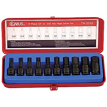 【中古】【輸入品・未使用】Genius Tools 10個入り 3/8インチ Dr. SAE 六角インパクトビットソケットセット (CR-Mo) - TH-310S 22,267円