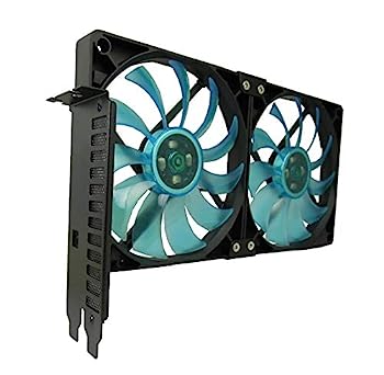 【中古】【インポート品・未当て嵌める】GeLid SL-PCI-02 PCI Slot 2 x 120粍 Fan GPU Cooler 2 x Slim 12 UV Blue Fan - NEW