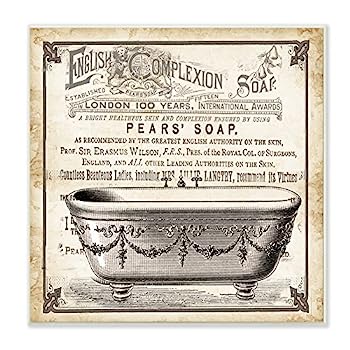 【中古】【輸入品・未使用】Stupell Home D?cor Old English Tub Pears' Soap ストレッチキャンバスウォールアート 17 x 1.5 x 17インチ 米国製｜スカイマーケットプラス
