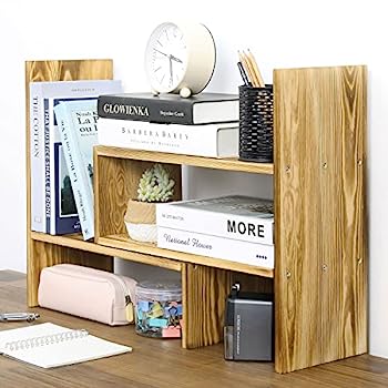 【中古】【インポート品・未当て嵌める】MyGift 木製書物棚 卓上納める書き付け照明ランプ伸縮型 赤銅色