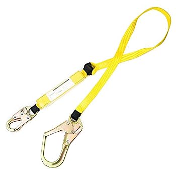 【中古】【輸入品・未使用】Spidergard SPLD002 6フィート エネルギー吸収 シングルレッグストラップ スナップフックと鉄筋フック付き (イエロー)