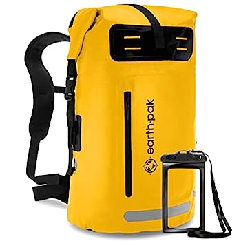 【中古】【輸入品・未使用】Earth Pak 防水バックパック：ヘビーデューティロールトップクロージャーで簡単にアクセスできますフロントジッパー式ポケットとクッションパッ