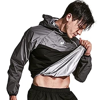 【中古】【インポート品・未当て嵌める】hotsuitメンズ運動競技背広Running Fitnessサウナ背広 薄墨色