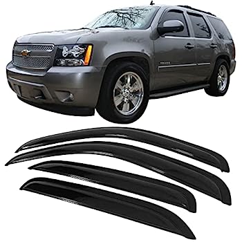 【中古】【輸入品・未使用】IKON MOTORSPORTS製ウィンドウバイザー 2007-2014 Chevy Tahoe GMC Yukonに対応 スリムスタイル アクリル スモークティント 4ピース サンシェー