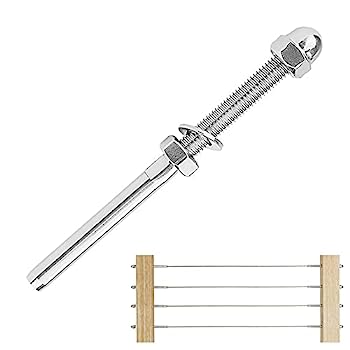【中古】【輸入品・未使用】60個ステンレススチール手すり手すりケーブルTensionerねじ付きスタッド終了継手1?/ 8インチケーブルワイヤの 60 Pack bgAC-YC-1070 60