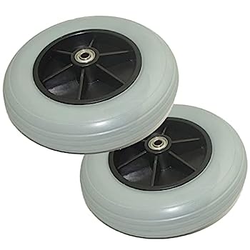 【中古】【輸入品・未使用】(2ペア) 8インチ x 2インチ (200 x 50) ソリッドラバーフロントリアキャスタータイヤホイールアセンブリ ジャジー、クアンタム、ジェットパワー