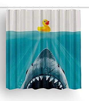 【中古】【輸入品・未使用】Jagfhs Save Ducky シャワーカーテン シャーク防水バスカーテン フックリング12個付き 60 x 72インチ