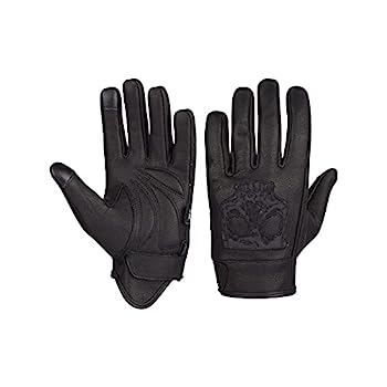 【中古】【輸入品・未使用】VL475SK プレミアムレザージェルパームライディンググローブ 反射スカル付き XL