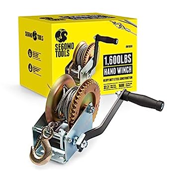【中古】【インポート品・未当て嵌める】Segomo Tools 高耐久性 1600重量ポンド 取扱説明書 2ウェイラチェット 長さ32.2フート ワイヤーハンドウィンチ - HW1600