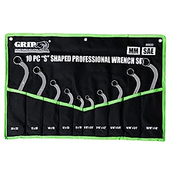 【中古】【輸入品・未使用】グリップ10個プロフェッショナル「S」型レンチセット - MM:8 x 10、12 x 13、14 x 15、17 x 19、20 x 22 - SAE:5/16インチ x 3/8インチ、7/16イ