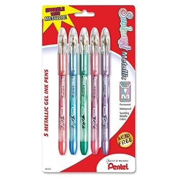 【中古】【輸入品・未使用】Pentel Sunburstメタリックゲルペン、M Line, Permanent, Assortedインク, 5パック(k908mbp5?m)