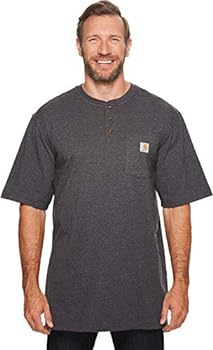 【中古】【輸入品・未使用】Carhartt Men's Big Workwear Pocket Short Sleeve Henley Midweight, Carbon Heather, 3X-Large/Tall
