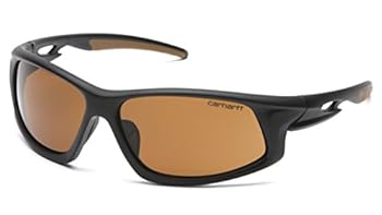 【中古】【輸入品・未使用】Carhartt Ironside Safety Glasses, Retail Clamshell Packaging, Black/Tan Frame, Sandstone Bronze Anti-Fog Lens