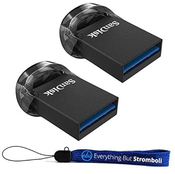 【中古】【インポート品・未当て嵌める】SanDisk 128GB Ultra Fit USB 3.1 Low-Profile Flash Drive (2 Pack Bundle) SDCZ430-128G-G46 128G Pen Drive - with (1) Everything But Strom