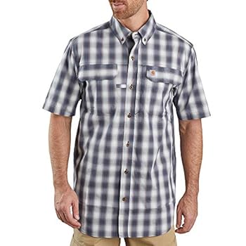 【中古】【輸入品・未使用】Carhartt メンズ Rugged Flex Rigby 半袖ワークシャツ US サイズ: MD (Reg) カラー: ブルー｜スカイマーケットプラス