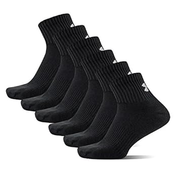 【中古】【輸入品・未使用】Under Armour(アンダーアーマー) 大人用 コットン クォーターソックス 6足組 Shoe Size: 8-12 グレー