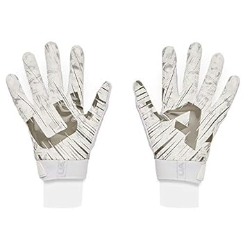 【中古】【輸入品・未使用】Under Armour Men's Blur Gloves , White (100)/Metallic Silver, Medium