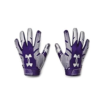【中古】【輸入品・未使用】Under Armour Men's F8 Football Gloves , Purple (500)/Metallic Silver , Large