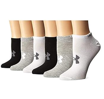 【中古】【輸入品・未使用】Under Armour ガールズ エッセンシャル チャージドコットン ノーショウライナーソックス (6足パック) トゥルーグレーヘザー/アソート ユースL｜スカイマーケットプラス